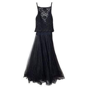 CASADIE lace bodice tulle maxi dress romantic black swan goth fairy